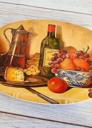 Панно "обед" керамклуб (подставка под горячее овальная) 20*29 см