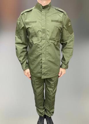 Військова форма (кітель і штани), розмір м, олива, бавовна, з коміром стійкою на блискавці1 фото