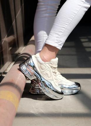 Adidas raf simons rs ozweego cream white silver metallic1 фото