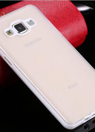 Силіконовий прозорий з білим подвійний чохол з бампером для samsung galaxy a53 фото