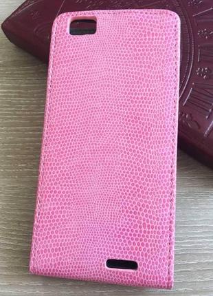 Кожаный чехол-флип на магнитной застежке для lenovo k900 розовый6 фото