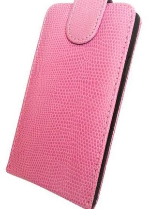 Кожаный чехол-флип на магнитной застежке для lenovo k900 розовый5 фото