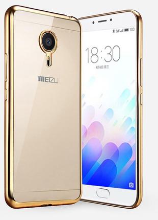 Силиконовый чехол с золотыми ободами для meizu m3 note2 фото