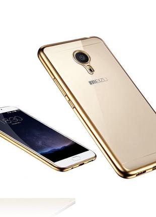 Силиконовый чехол с золотыми ободами для meizu m3 note4 фото