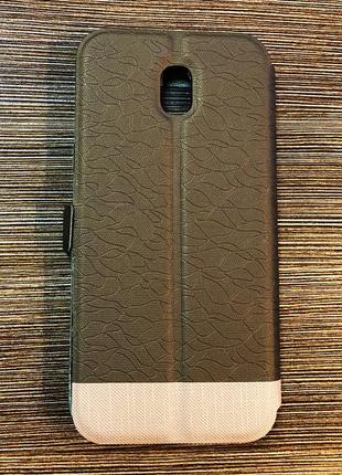 Чехол-книжка на телефон samsung j530, j5 2017 коричневого цвета2 фото