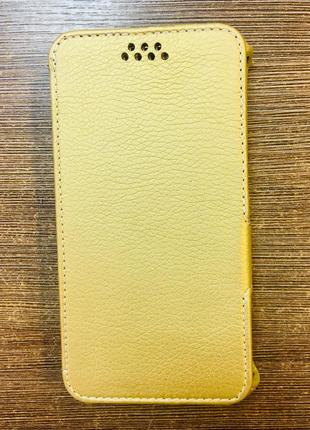 Чохол-книжка на телефон prestigio 3459 золотистого кольору