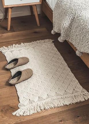 Коврик килим доріжка ажурний плетений макраме (круглий, прямокутний)