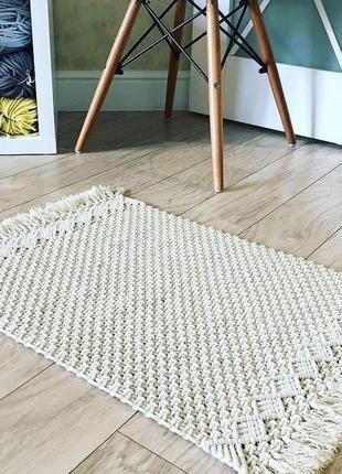 Коврик килим доріжка ажурний плетений макраме (круглий, прямокутний)