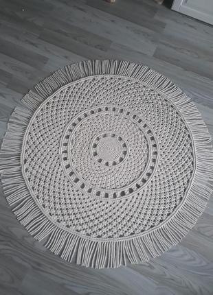 Коврик килим доріжка ажурний плетений макраме (круглий, прямокутний)
