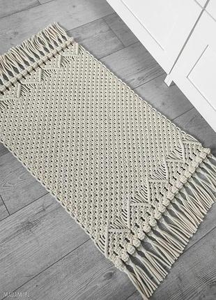 Коврик килим доріжка ажурний плетений макраме (круглий, прямокутний)