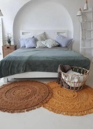 Коврик килим доріжка ажурний плетений макраме (круглий, прямокутний)