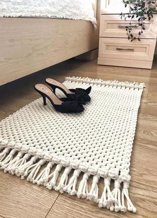 Коврик килим доріжка ажурний плетений макраме (круглий, прямокутний)