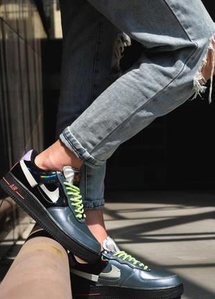 Nike air force 1 'vandalized iridescent' green black