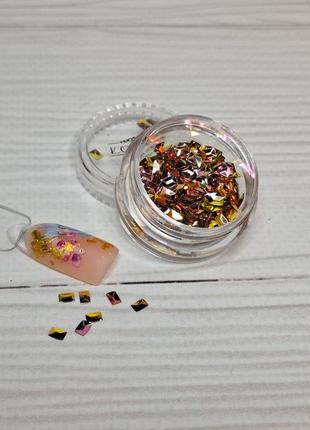 Komilfo 3d чешуйка дракона No005, прямоугольник, 1 гр.