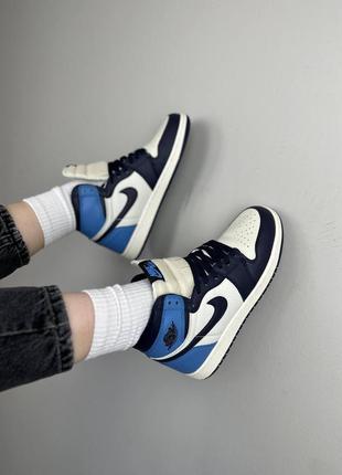 Nike air jordan 1 retro high obsidian unc white blue4 фото