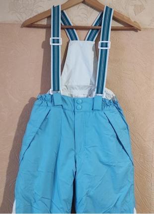 Лыжные штаны на девочку 146 см 10-11 лет полукомбинезон4 фото