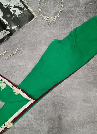 Легінси лосини лосіни завужені стремена зелені смужка  лампас вишивка missguided9 фото