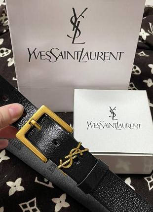 Ремень ysl кожаный4 фото