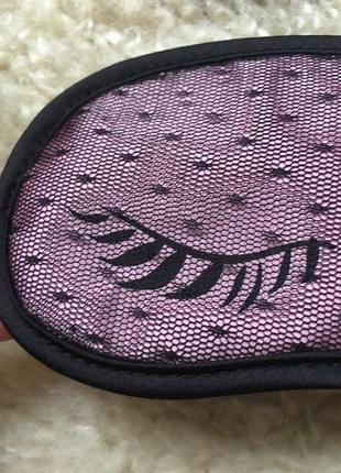 Маска для сну victoria‘s secret sleep mask pink black оригінал брендова повязка для сна от виктории сикрет розовая с чёрным2 фото