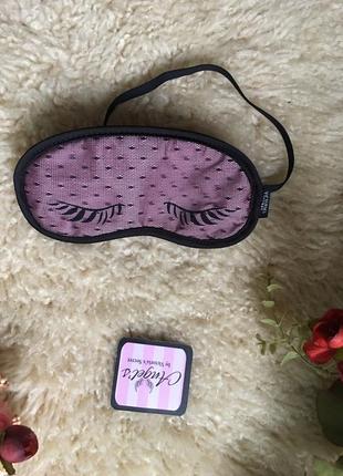 Маска для сну victoria‘s secret sleep mask pink black оригінал брендова повязка для сна от виктории сикрет розовая с чёрным