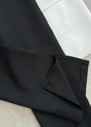 Чорні прямі штани з розрізами4 фото