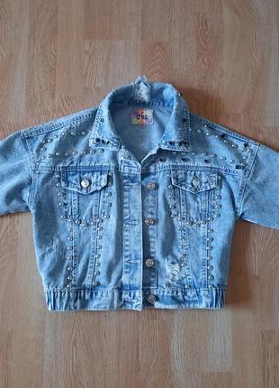 Куртка джинсова на дівчинку 110-122