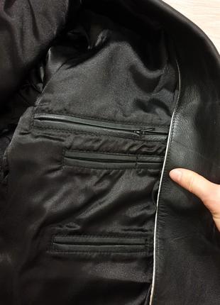 Шикарный базовый натуральный кожаный жакет блейзер оверсайз удлиненный прямой винтаж винтажный с мужского плеча натуральная кожа10 фото