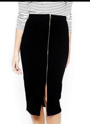 Тонка трикотажна спідниця міді з золотистим замочком на попі (бирок зі складом тканини немає ) китай