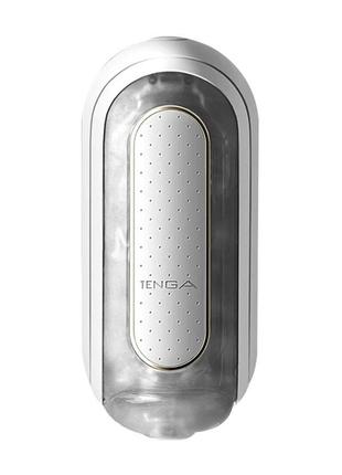 Вібромастурбатор tenga flip zero electronic vibration white, змінна інтенсивність, розкладний