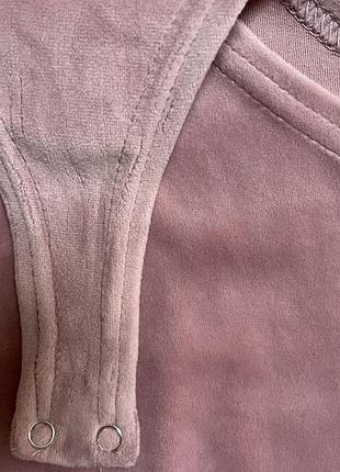 Боді велюровий гольф теплий пудровий3 фото