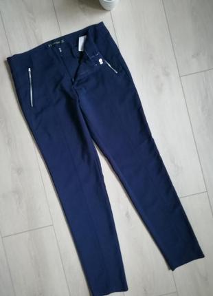 Темно синие брюки со стрейчем7 фото