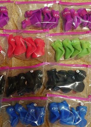 Обувь для собак, непромокаемые резиновые сапожки, размер l, (фиолетовый, синий)9 фото