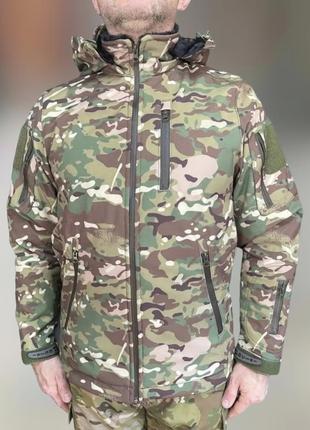 Куртка тактична зимова softshell, special, мультикам, розмір xl, на підкладці зі штучного хутра