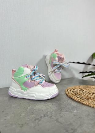 Хайтопи для дівчаток, весняні кросівки3 фото