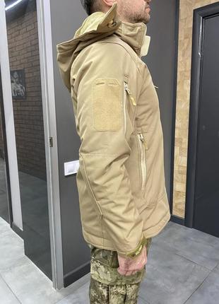 Куртка тактична wolftrap softshell, колір койот, розмір xl, зимова чоловіча куртка софтшел для військових (4516_bej)3 фото