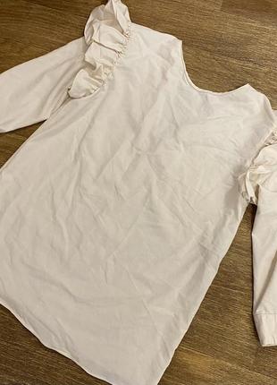 Стильная базовая рубашка zara 100% хлопок