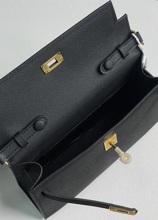 Сумка женская через плечо кожаная hermes kelly pochette6 фото