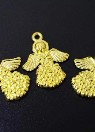 Амулет у гаманець ангел у квітах під золото 10 штук bm