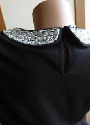 Блузочка с баской черная элегантная h&m3 фото