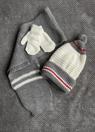 Набір (шапка, шарф, рукавички)2 фото