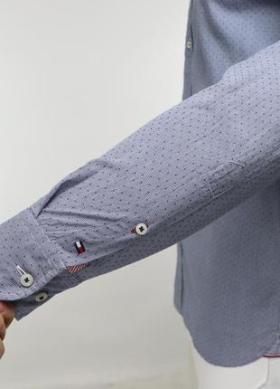 Мужская новая рубашка рубашка tommy hilfiger в синюю точку оригинал [ m ]
