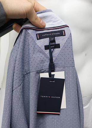 Мужская новая рубашка рубашка tommy hilfiger в синюю точку оригинал [ m ]