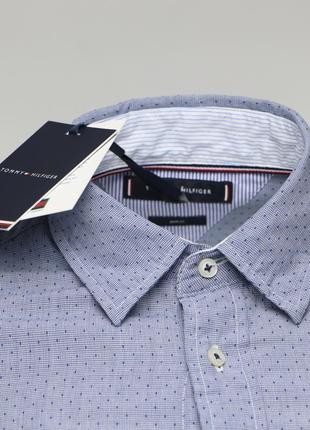 Мужская новая рубашка рубашка tommy hilfiger в синюю точку оригинал [ m ]
