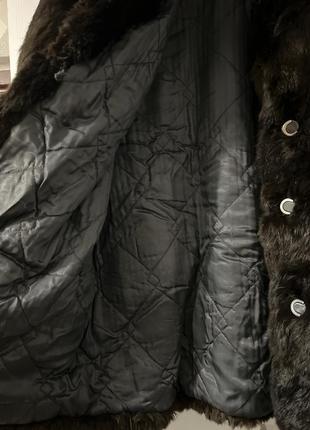 Шуба женская натуральная черная коричневая полушубок большой размер4 фото