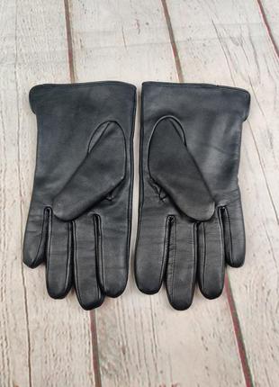 Кожаные перчатки черные мужские gloves mens black leather marks spencer m&s2 фото