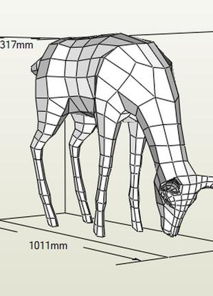 Paperkhan конструктор з картону 3d фігура олень паперкрафт papercraft подарунковий набір для творчості іграшка сувенір