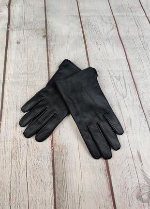 Кожаные перчатки черные мужские gloves mens black leather marks spencer m&s1 фото