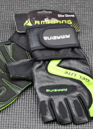 Розпродаж - рукавички для фітнесу amazing black/green l (5122)1 фото