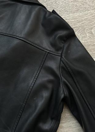Стильная натуральная кожаная куртка косухая кожанка zara 38/m10 фото