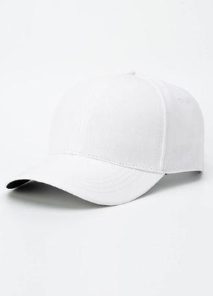 Белая кепка бейсболка унисекс, белая кепка без декора2 фото